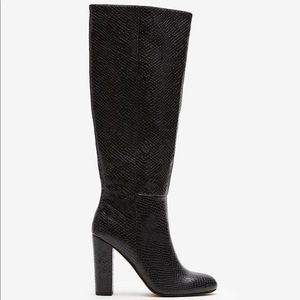 NEW Express Embossed Block Heel Boots